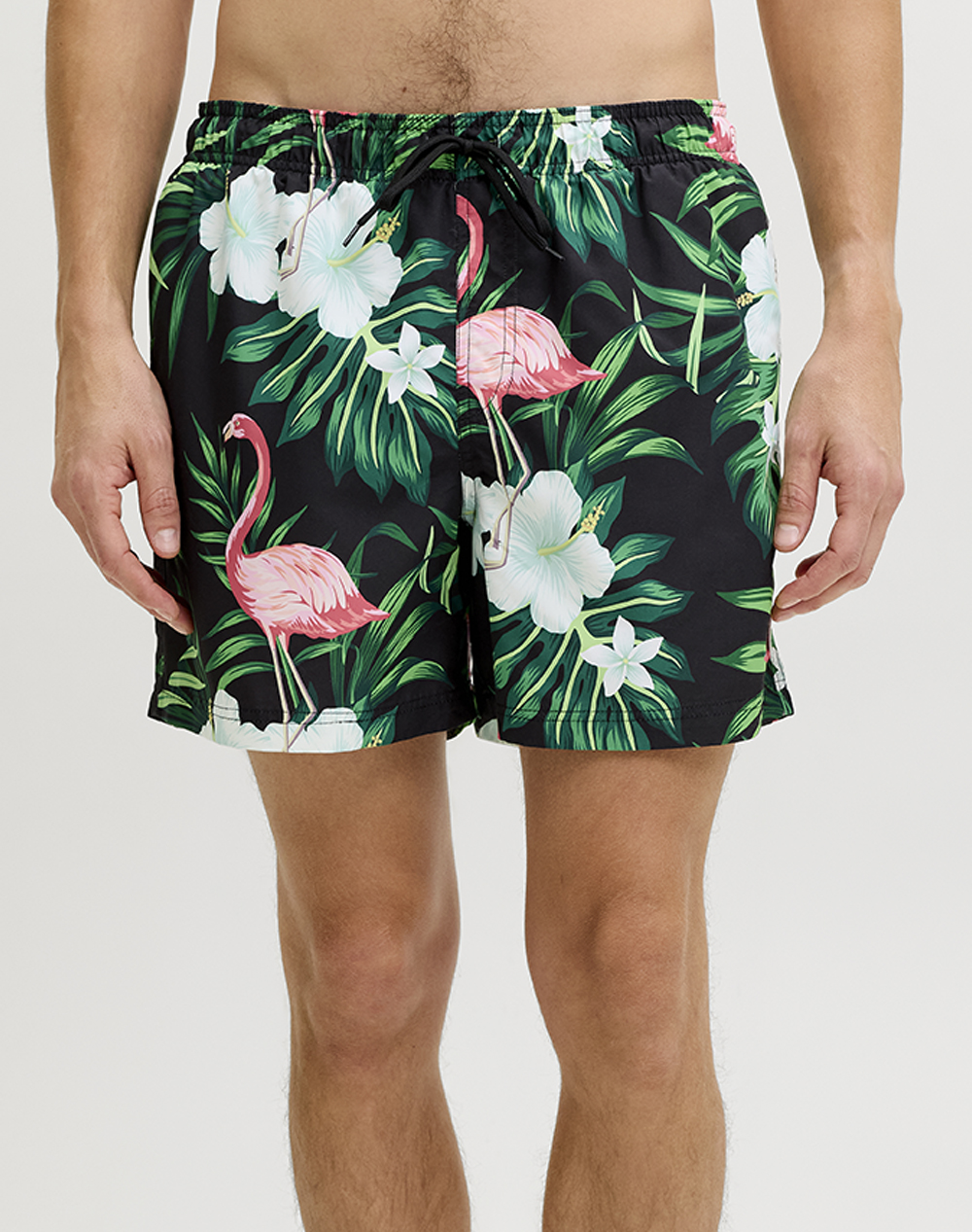 JJREBEL JREBHAWAII SWIM SHORT PRINT 12270764-BlackFLAMINGO Multi