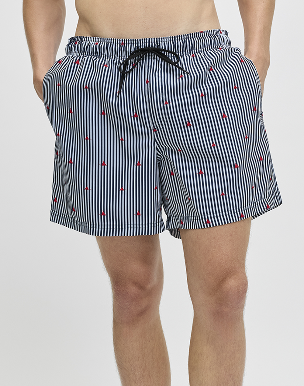 JJREBEL JREBHAWAII SWIM SHORT PRINT 12270764-Navy BlazerSTRIPES NavyBlue