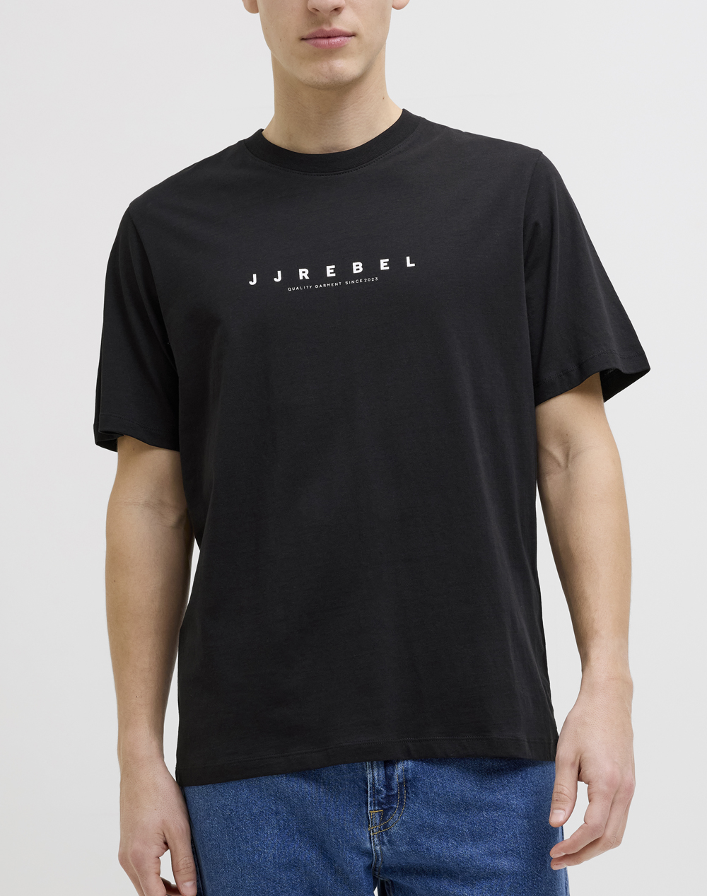JJREBEL JREBROCKY LOGO TEE SS CREW NECK SN 12271037-BLACK Black