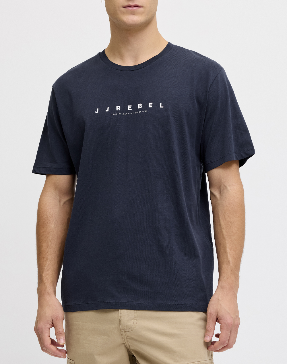 JJREBEL JREBROCKY LOGO TEE SS CREW NECK SN 12271037-Navy Blazer NavyBlue