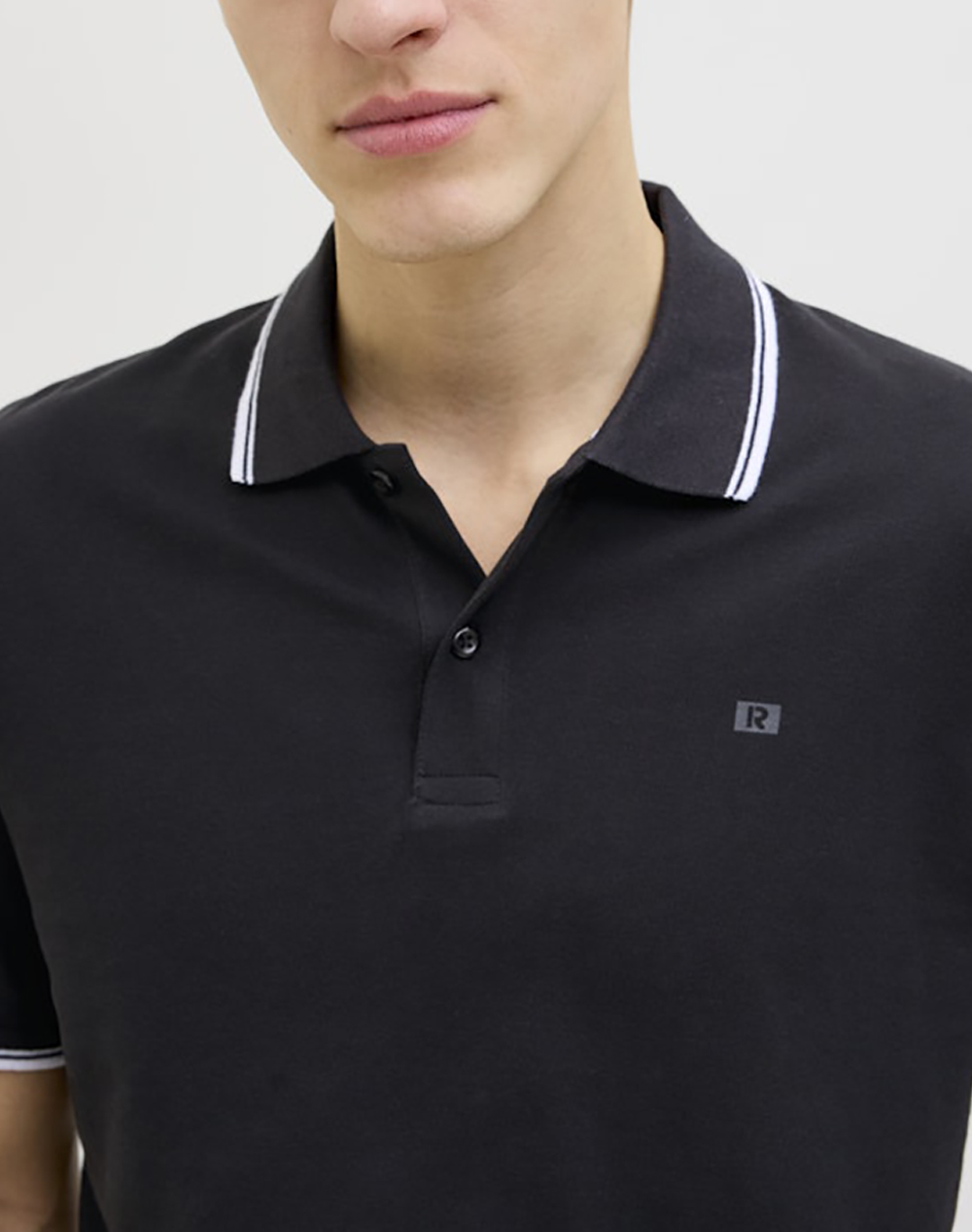 Jjrebel Jrebzell Polo Ss Sn 12271166-Black Black ανδρικά ρούχα μπλούζες Politikos Shop Πολιτικός