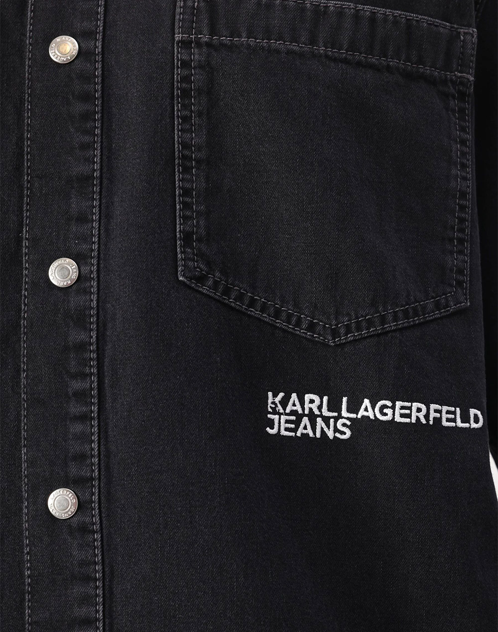 Karl Lagerfeld Jeans Klj Reg Denim Shirt A3M16001-1Bj Denimblack ανδρικά ρούχα πουκάμισα Politikos Shop Πολιτικός