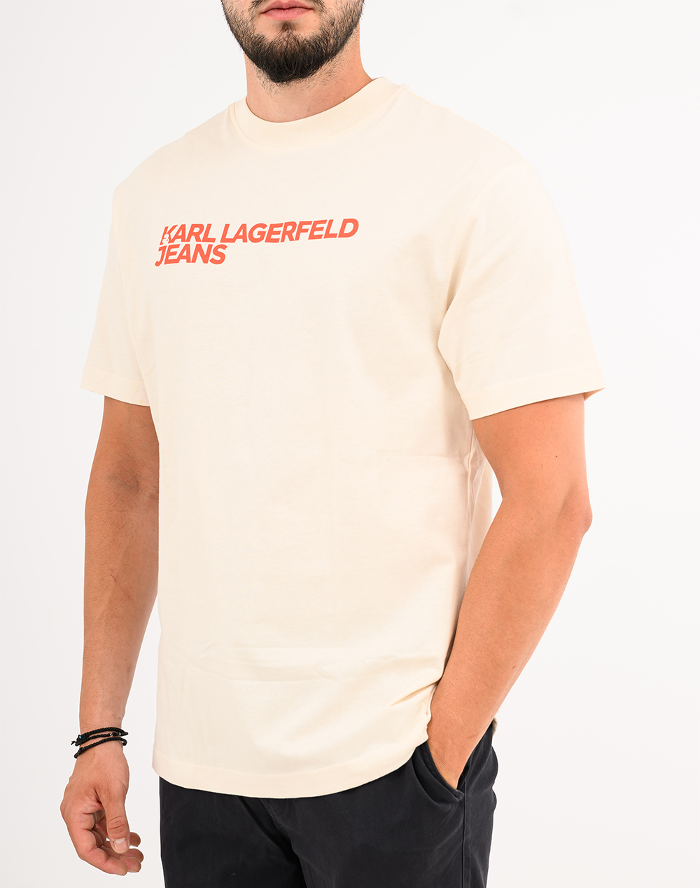 KARL LAGERFELD JEANS KLJ REG SS ESSENTIAL TEE A1M17002-1EY Ecru