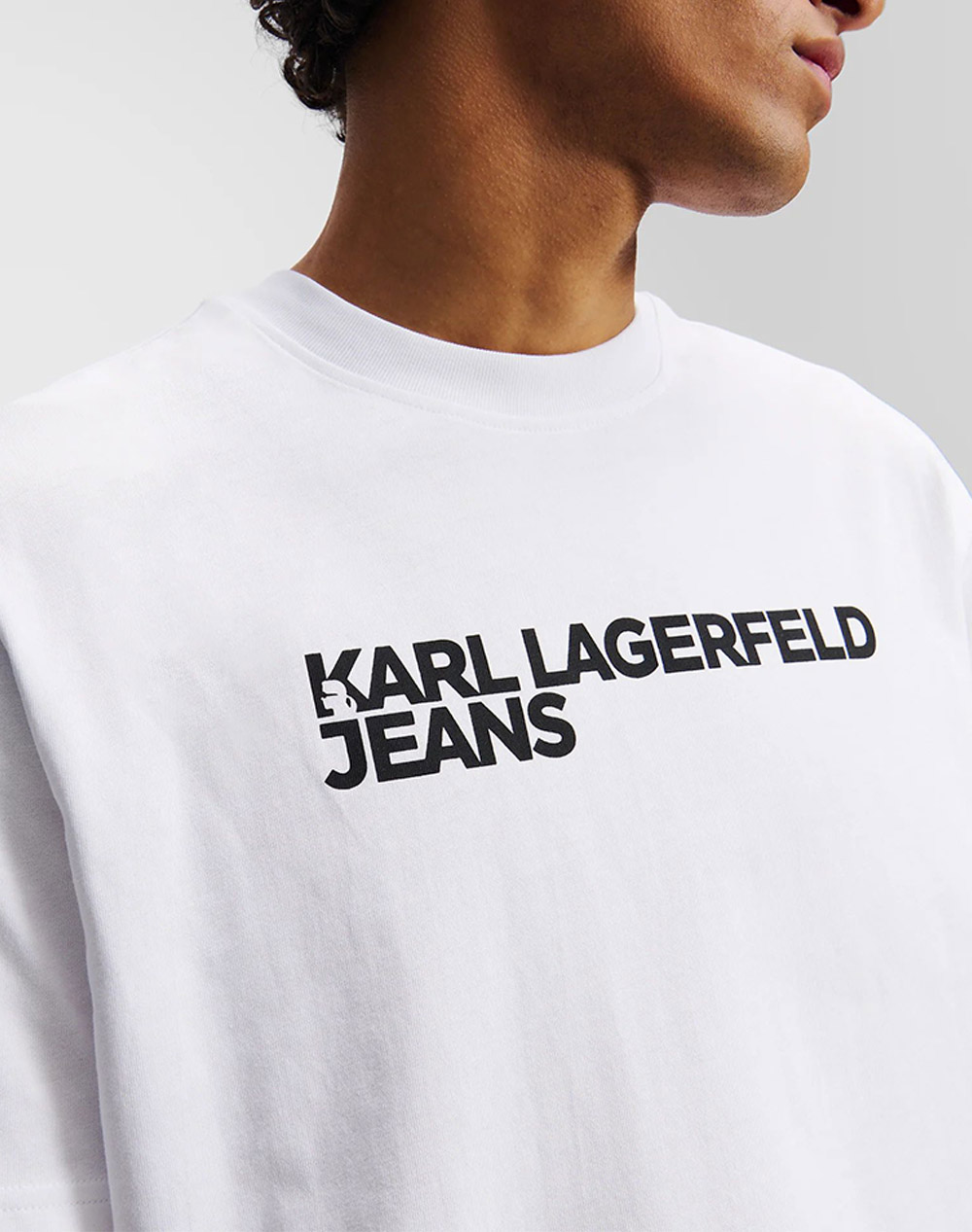 Karl Lagerfeld Jeans Klj Reg Ss Essential Tee A1M17002-100 White ανδρικά ρούχα μπλούζες T-Shirt Politikos Shop Πολιτικός
