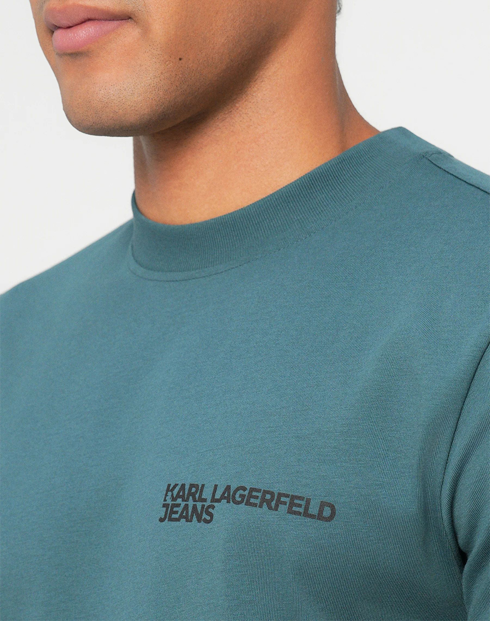 KARL LAGERFELD JEANS KLJ SLIM SS TEE A1M17003-2ID Petrol φωτογραφία
