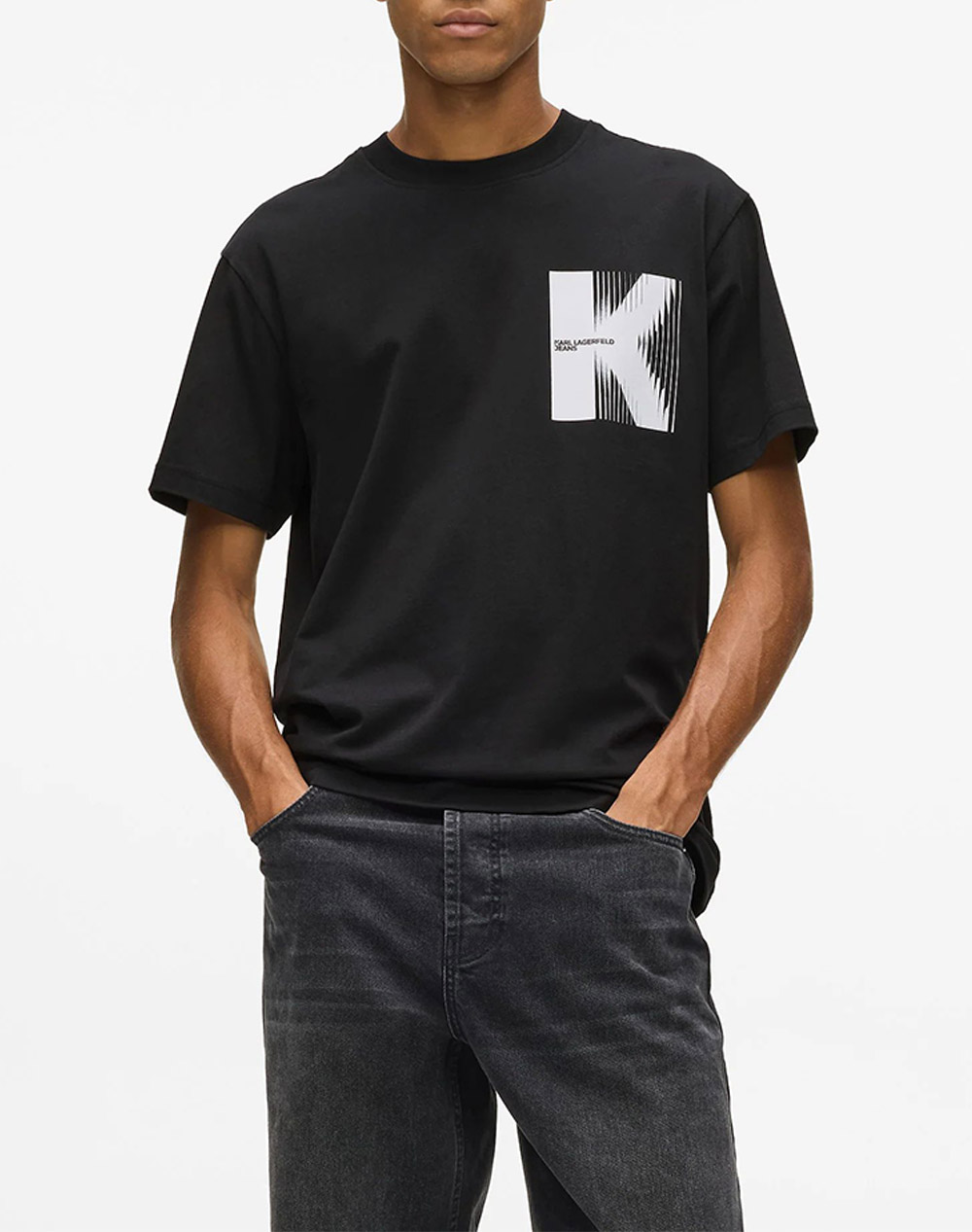 KARL LAGERFELD JEANS KLJ REG SS K LOGO TEE B1M17066-999 Black