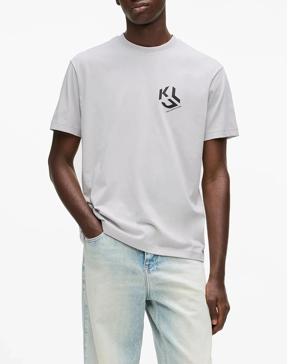 KARL LAGERFELD JEANS KLJ REG MONOGRAM TEE A2M17072-1IB LightGray