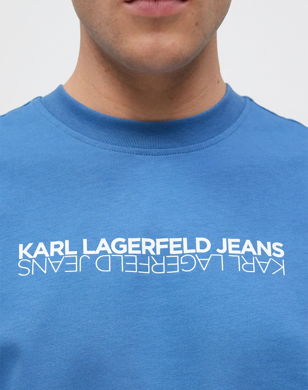 KARL LAGERFELD JEANS KLJ SLIM SS REFLECTION TEE B1M17063-690 Blue φωτογραφία