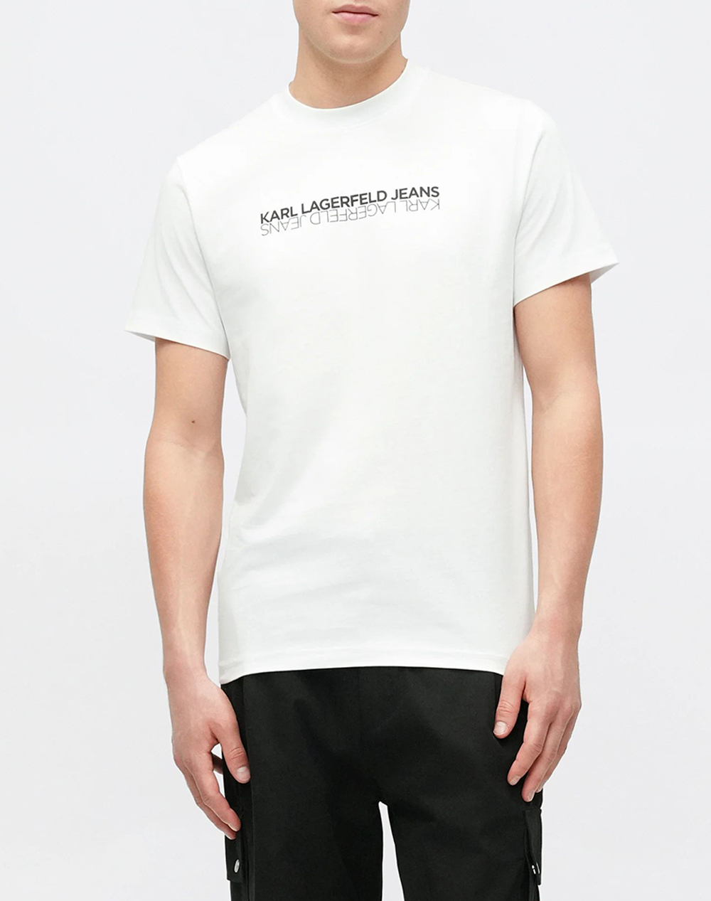 KARL LAGERFELD JEANS KLJ SLIM SS REFLECTION TEE B1M17063-100 White