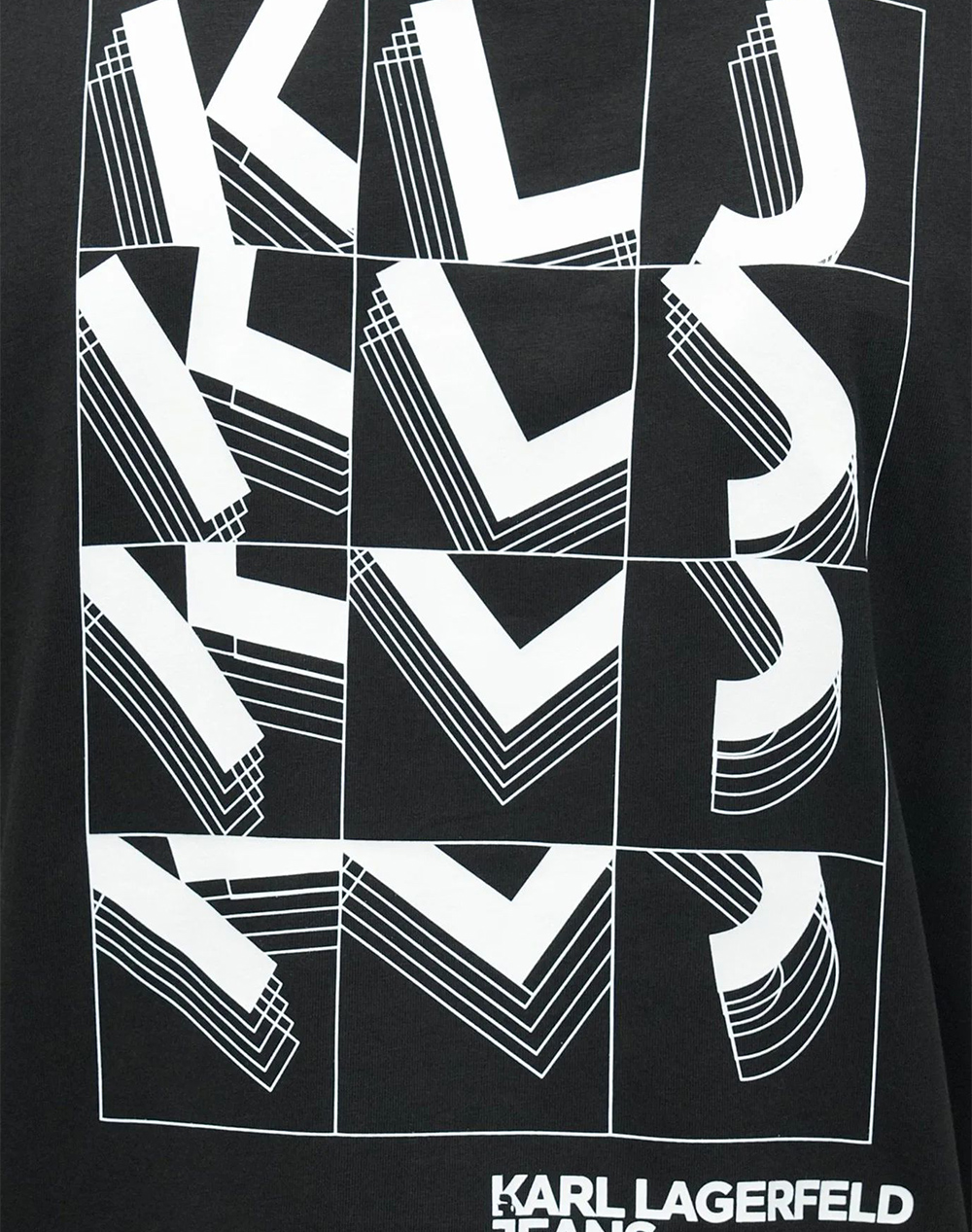 Karl Lagerfeld Jeans Klj Reg Ss Letters Tee B1M17067-999 Black ανδρικά ρούχα μπλούζες T-Shirt Politikos Shop Πολιτικός