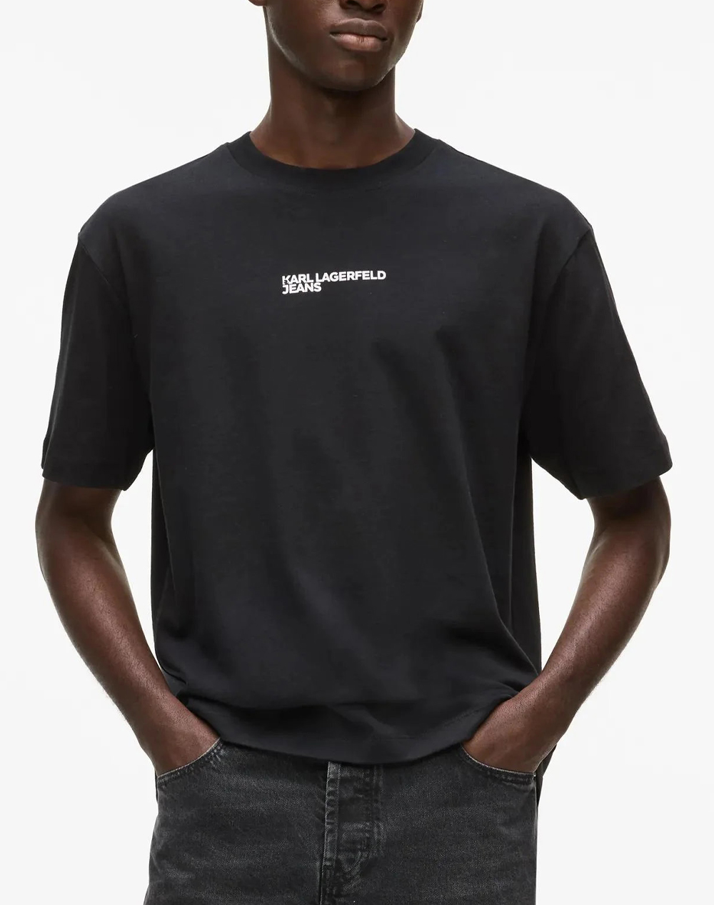 KARL LAGERFELD JEANS KLJ REG BACK FRAME TEE B2M17090-999 Black