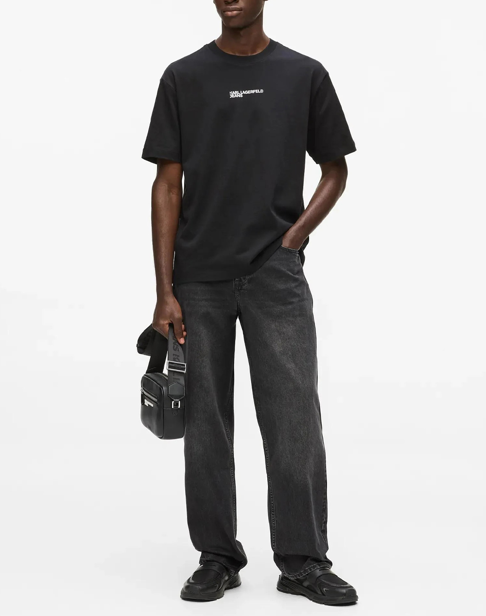 Karl Lagerfeld Jeans Klj Reg Back Frame Tee B2M17090-999 Black ανδρικά ρούχα μπλούζες T-Shirt Politikos Shop Πολιτικός
