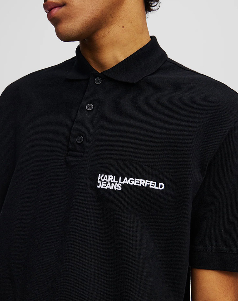 Karl Lagerfeld Jeans Klj Regular Pique Polo A2M17094-999 Black ανδρικά ρούχα μπλούζες Politikos Shop Πολιτικός