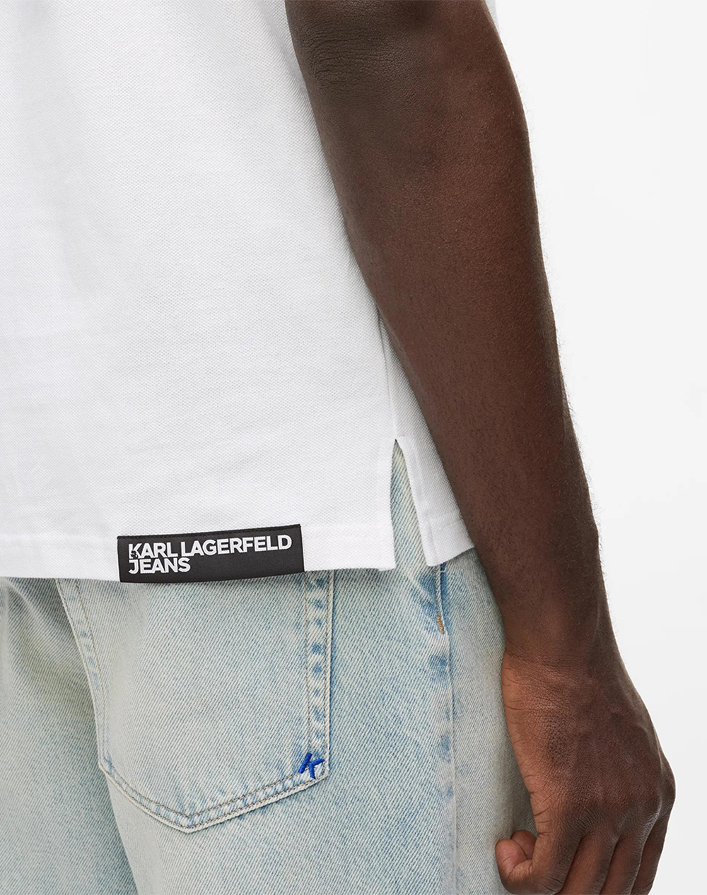 Karl Lagerfeld Jeans Klj Regular Pique Polo A2M17094-100 White ανδρικά ρούχα μπλούζες Politikos Shop Πολιτικός