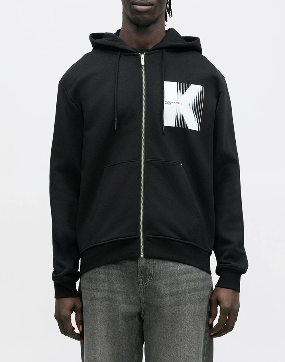 KARL LAGERFELD JEANS KLJ ZIP-UP HOODIE B1M20068-999 Black