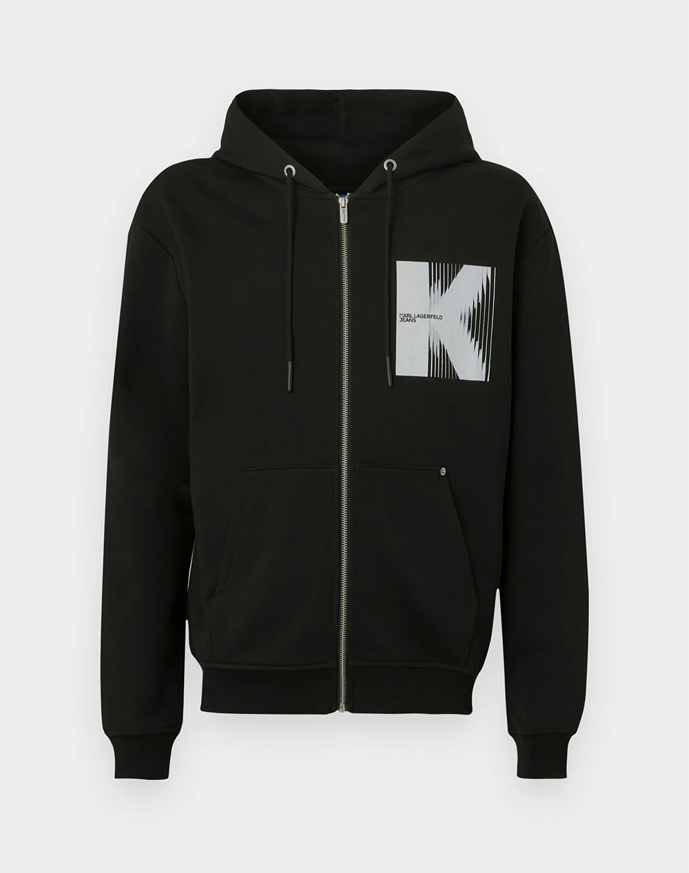 Karl Lagerfeld Jeans Klj Zip-Up Hoodie B1M20068-999 Black ανδρικά ρούχα ζακέτες φούτερ Politikos Shop Πολιτικός