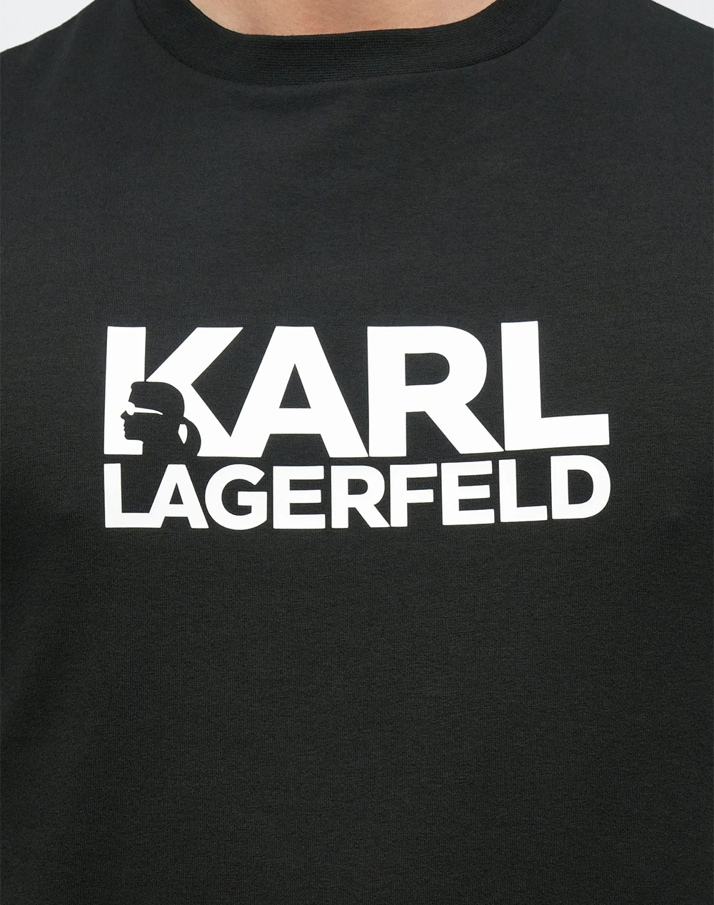 Karl Lagerfeld T-Shirt Crewneck 755780-561235-990 Black ανδρικά ρούχα μπλούζες Politikos Shop Πολιτικός
