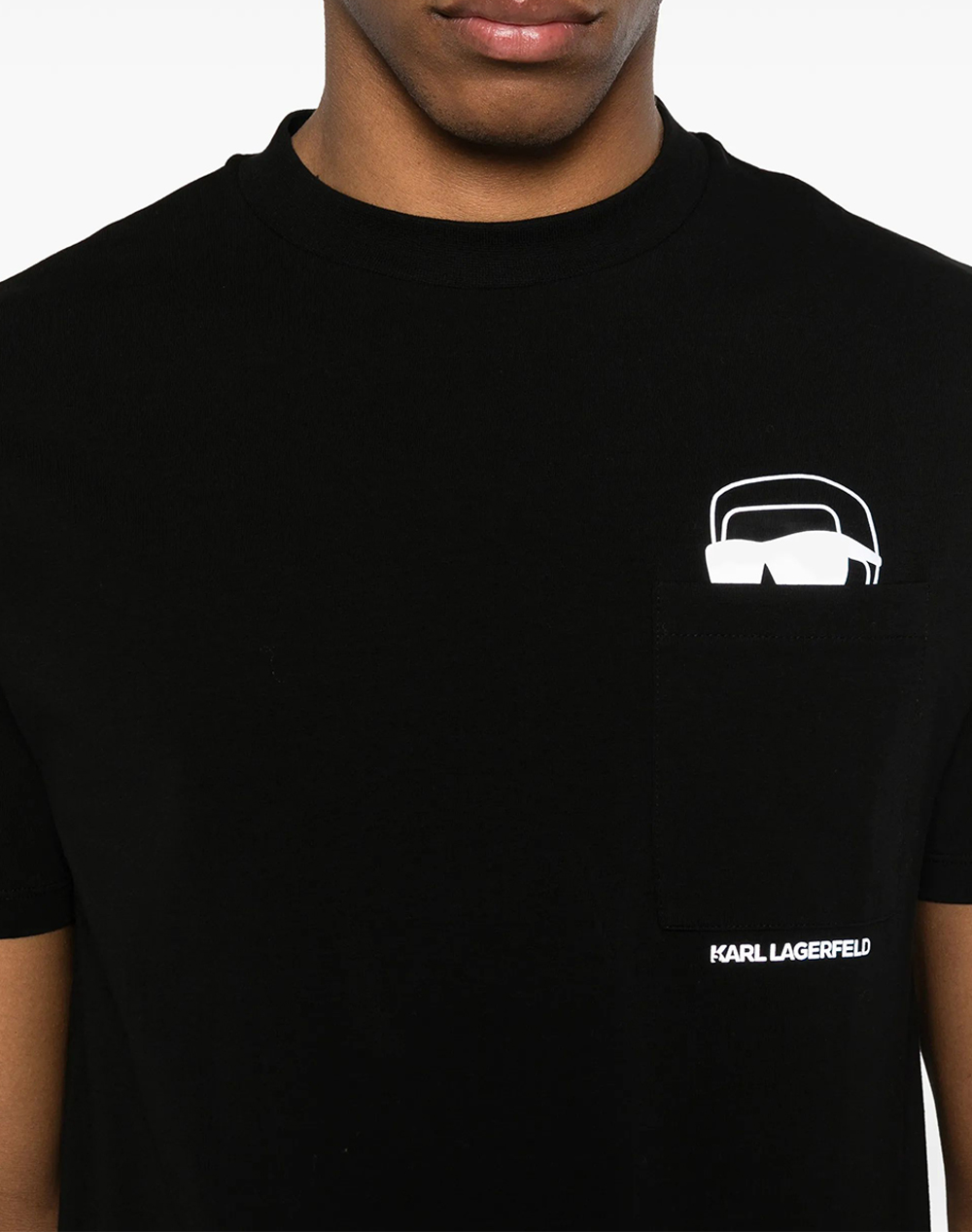 Karl Lagerfeld T-Shirt Crewneck 755047-561221-990 Black ανδρικά ρούχα μπλούζες Politikos Shop Πολιτικός