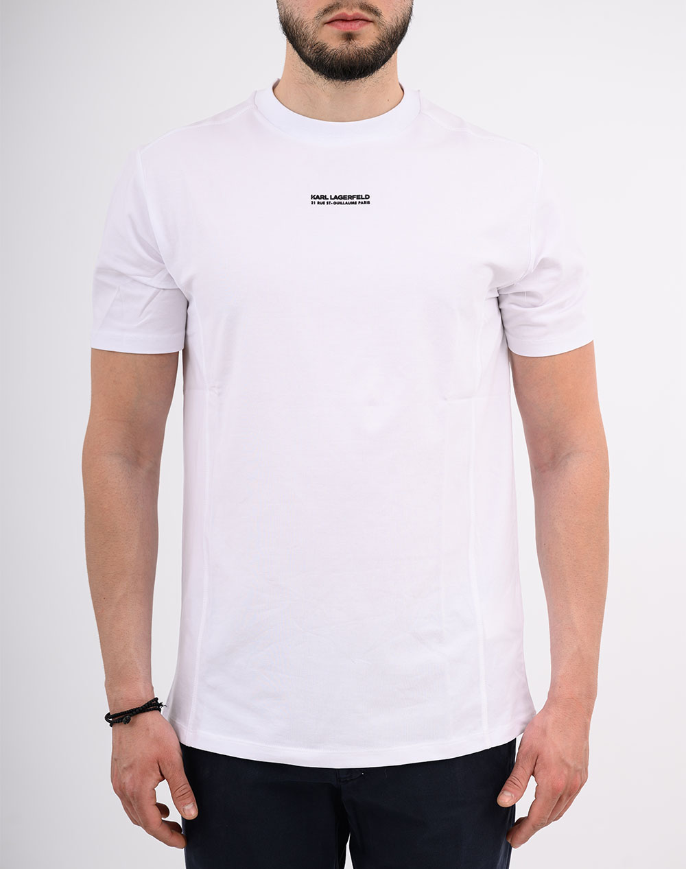 Karl Lagerfeld T-Shirt Crewneck 755042-561221-10 White ανδρικά ρούχα μπλούζες Politikos Shop Πολιτικός