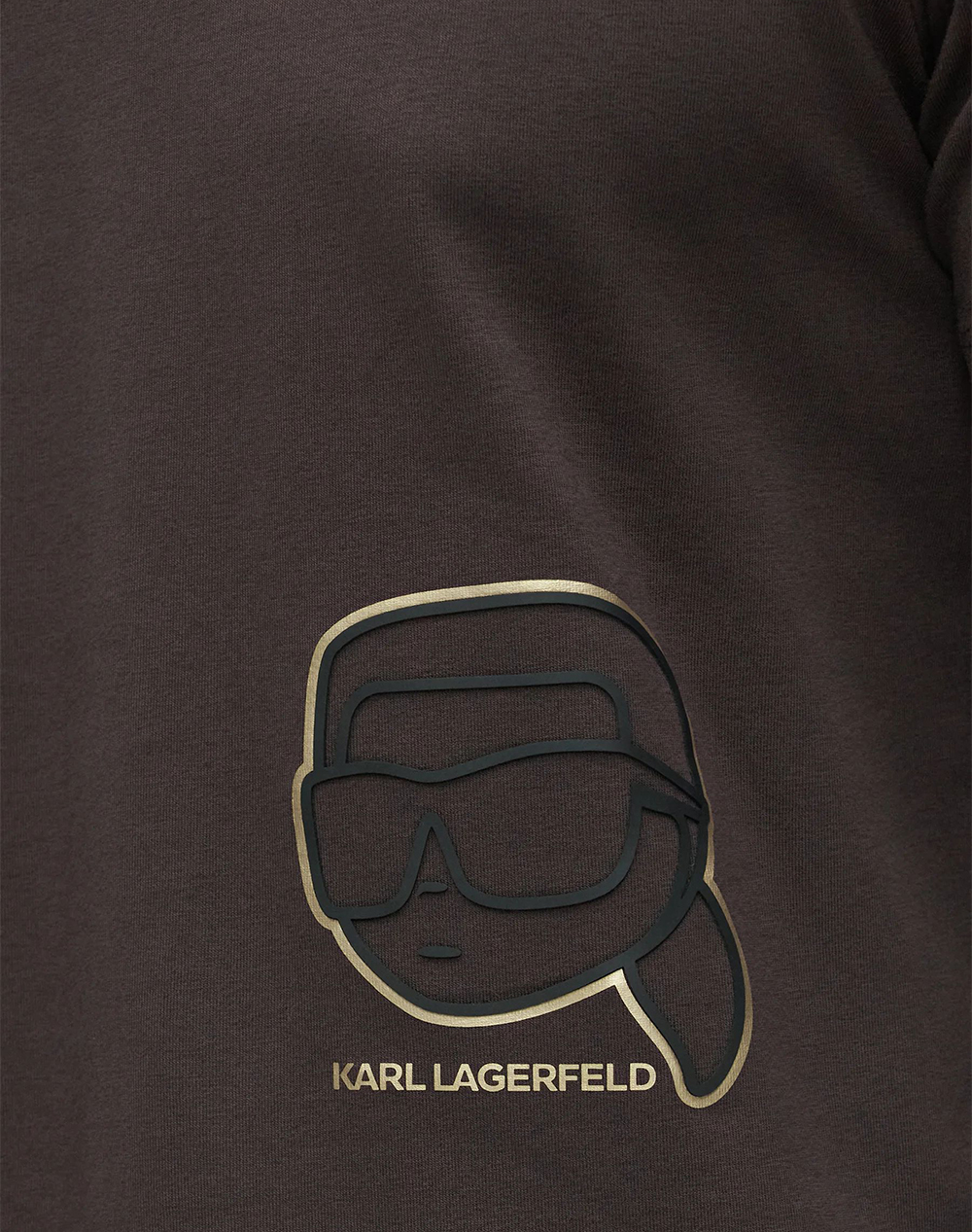 Karl Lagerfeld T-Shirt Crewneck 755035-561235-490 Darkbrown ανδρικά ρούχα μπλούζες Politikos Shop Πολιτικός