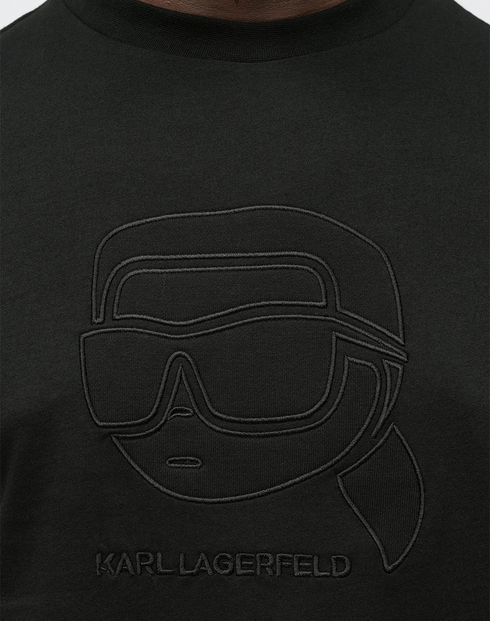 Karl Lagerfeld T-Shirt Crewneck 755052-561224-990 Black ανδρικά ρούχα μπλούζες Politikos Shop Πολιτικός