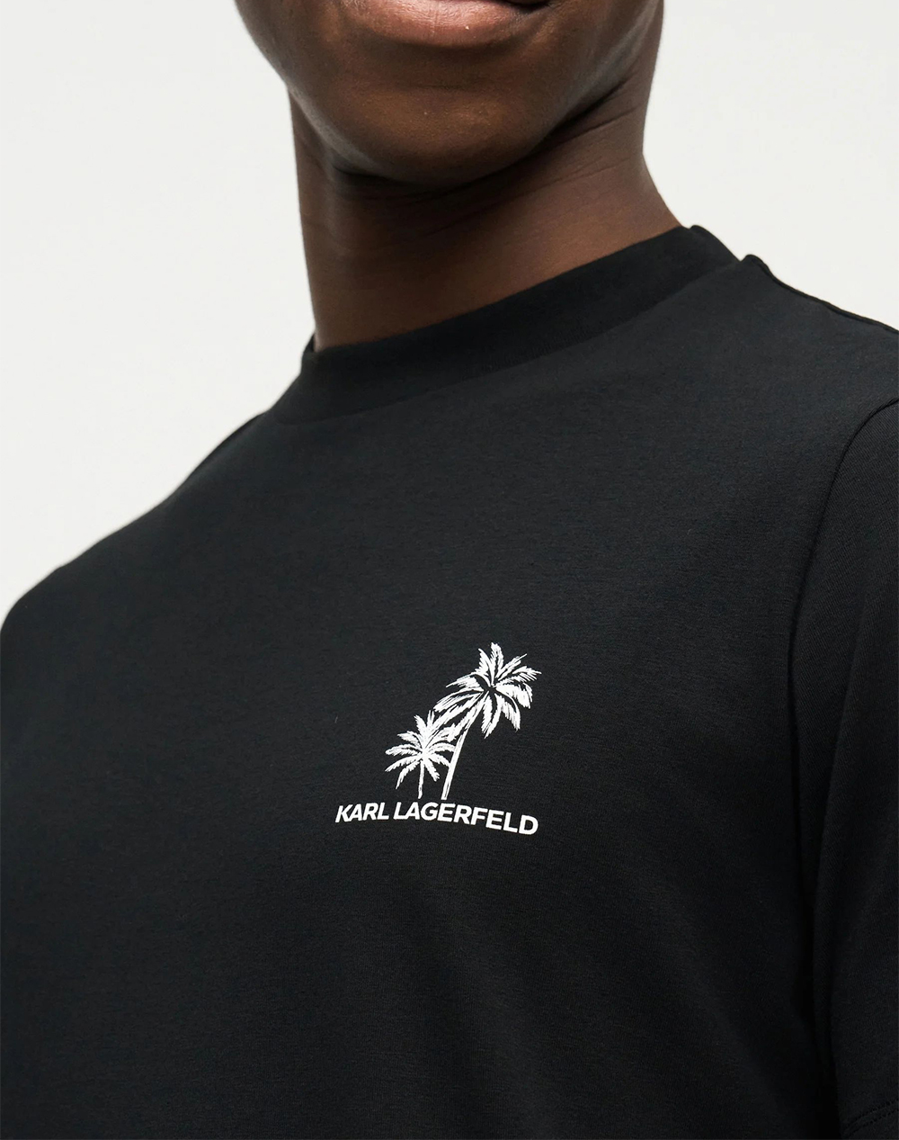 Karl Lagerfeld T-Shirt Crewneck 755041-562221-990 Black ανδρικά ρούχα μπλούζες Politikos Shop Πολιτικός