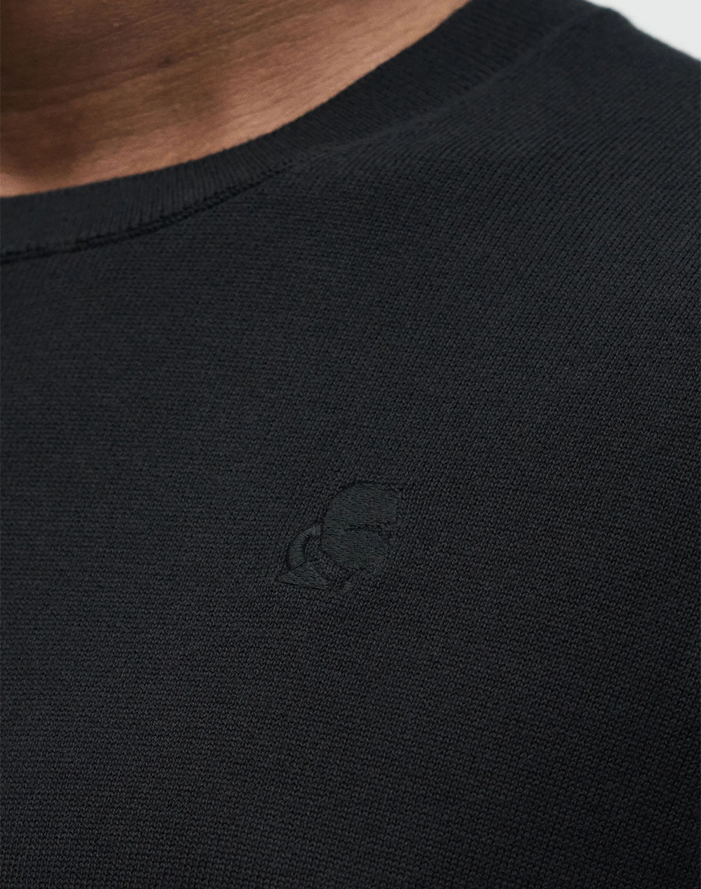 Karl Lagerfeld Knit Crewneck 1 2 655087-562398-990 Black ανδρικά ρούχα μπλούζες T-Shirt Politikos Shop Πολιτικός