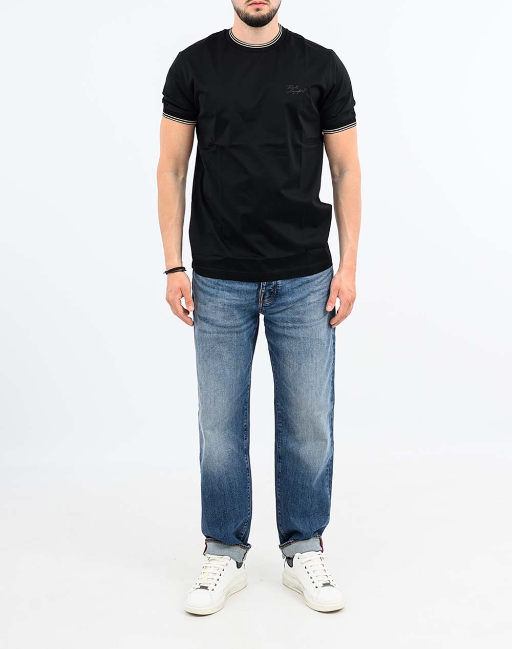 Karl Lagerfeld T-Shirt Crewneck 755003-562200-990 Black ανδρικά ρούχα μπλούζες Politikos Shop Πολιτικός