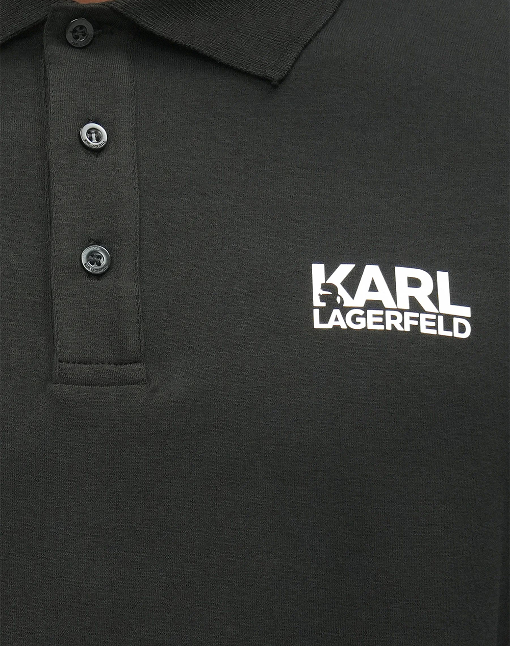 Karl Lagerfeld Polo 745780-561235-990 Black ανδρικά ρούχα μπλούζες Politikos Shop Πολιτικός