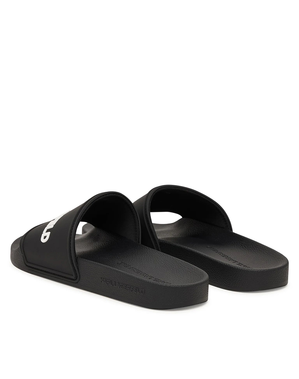 Karl Lagerfeld Kondo Ii Long Logo Slide Kl70004C-V00 Black ανδρικά παπούτσια Σαγιοναρες Politikos Shop Πολιτικός