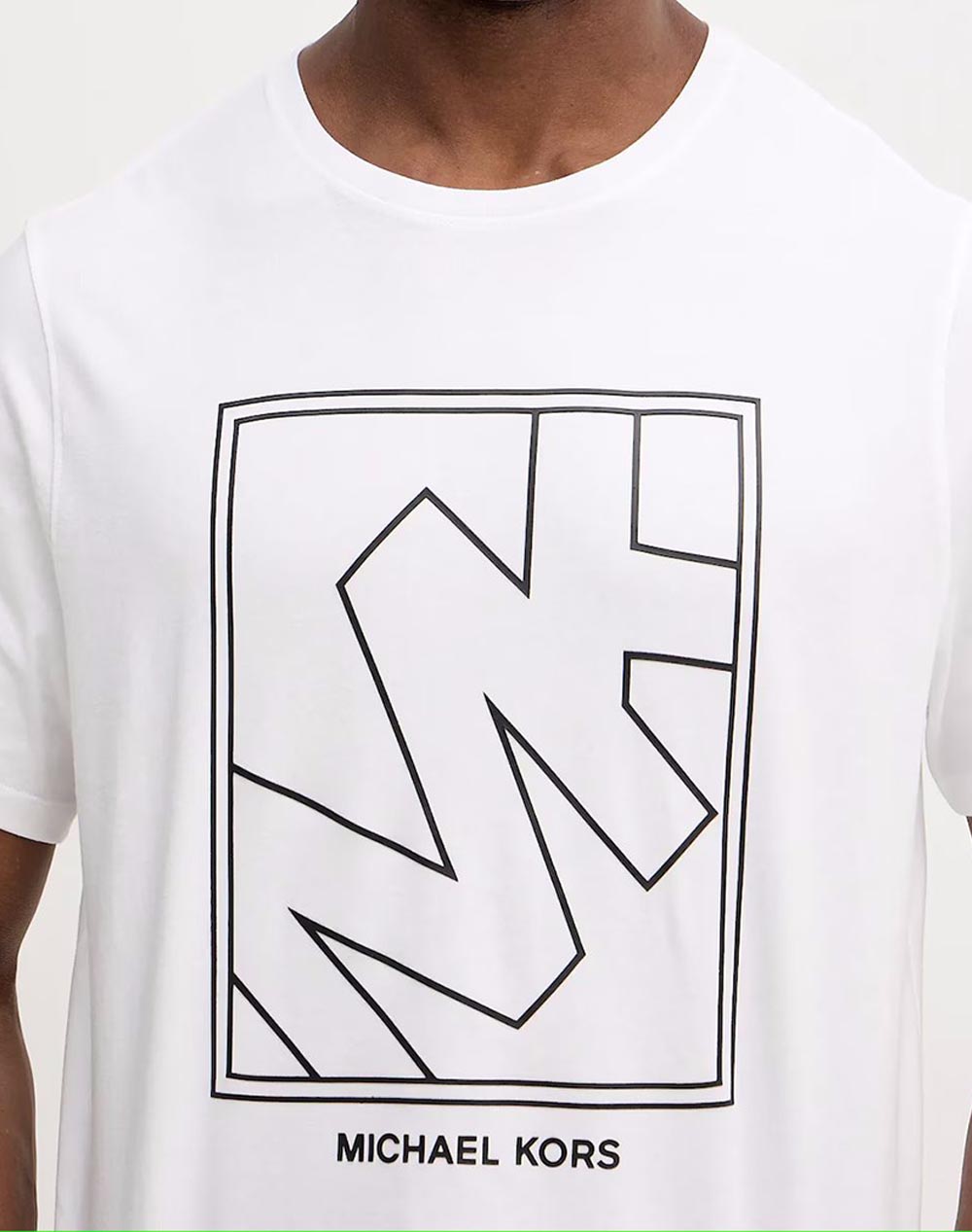 Michael Kors Resort 26 Cr652Sy1V2-100 White ανδρικά ρούχα μπλούζες T-Shirt Politikos Shop Πολιτικός