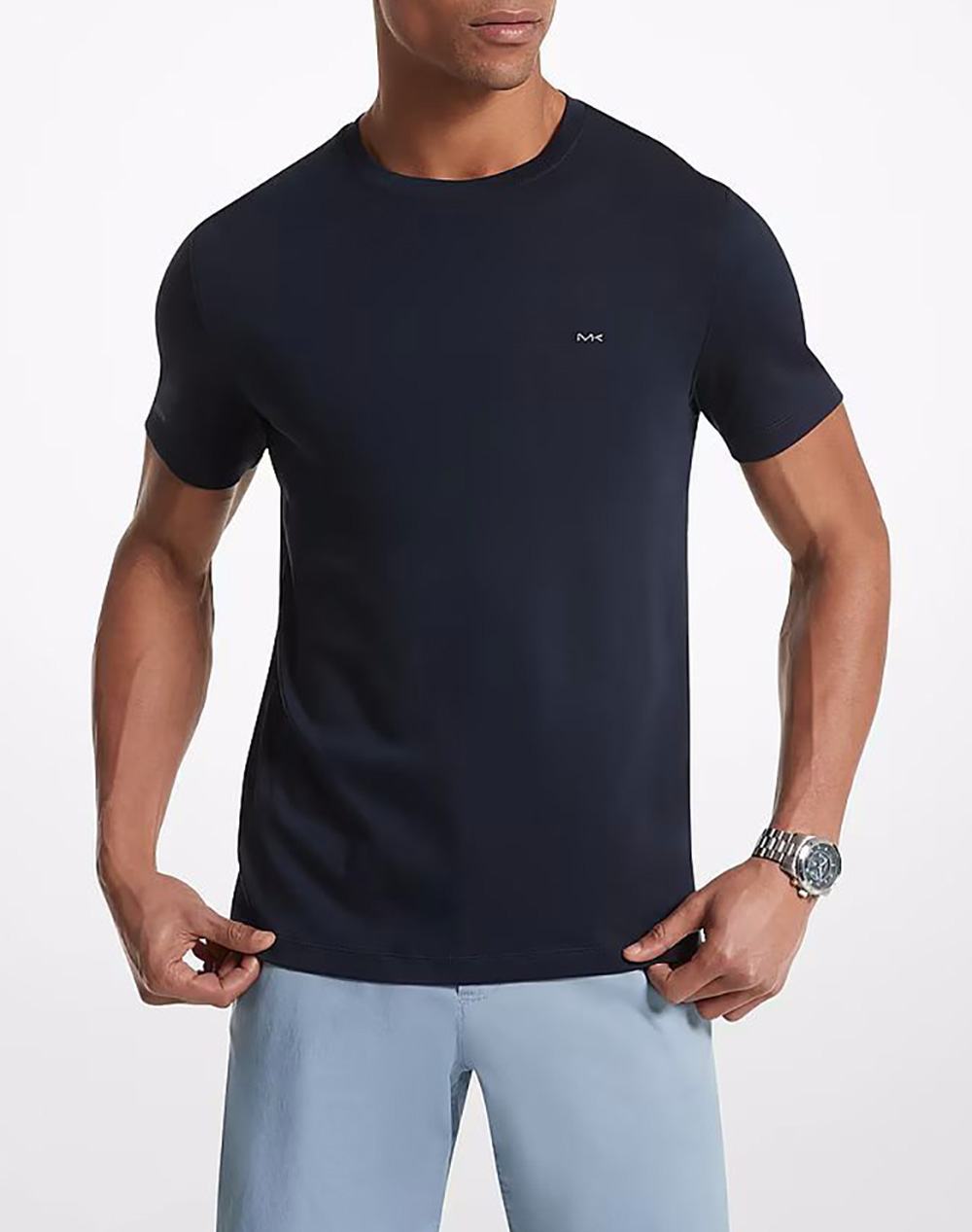 Michael Kors Ανδρικό T-Shirt Κοντομάνικο Σκούρο Μπλε Βαμβάκι0 - Michael Kors Μπλουζα