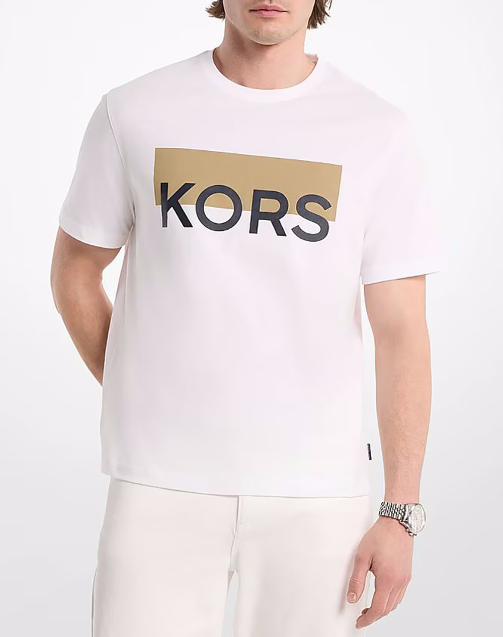 MICHAEL KORS CS652ZBFV4 ΜΠΛΟΥΖΑΚΙ ΚΟΝΤΟΜΑΝΙΚΟ MICHAEL KORS MENS CS652ZBFV4-100 White