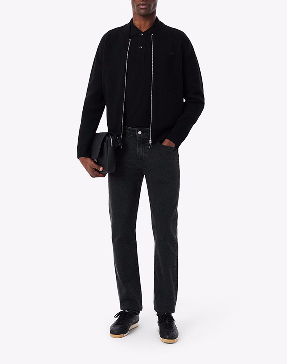 Lacoste Παντελόνι Trousers 3Hh5019-34-Hyy Denimblack ανδρικά ρούχα παντελόνια Jeans Politikos Shop Πολιτικός