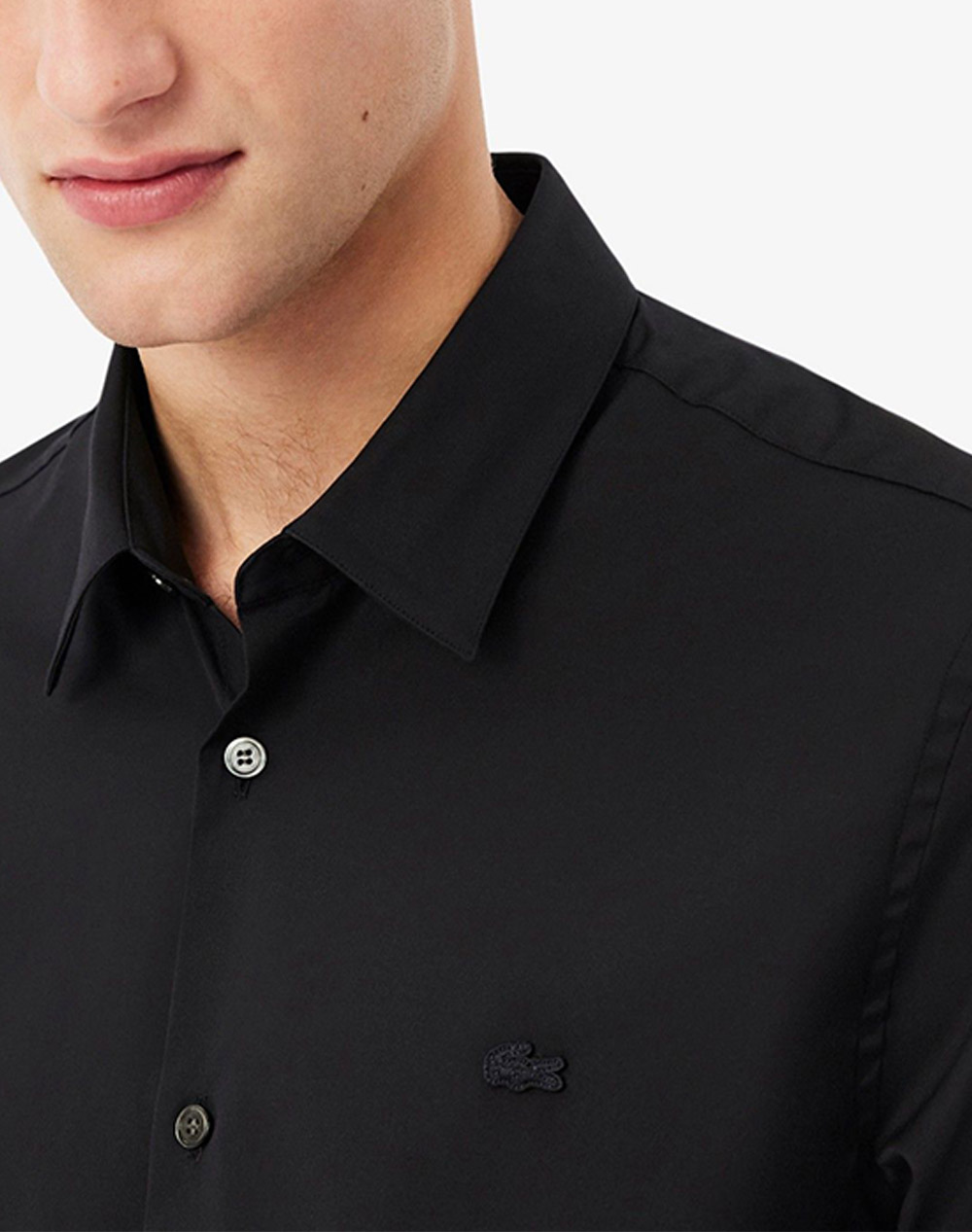 Lacoste Πουκαμισο Μμ 3Ch5253-031 Black ανδρικά ρούχα πουκάμισα Politikos Shop Πολιτικός