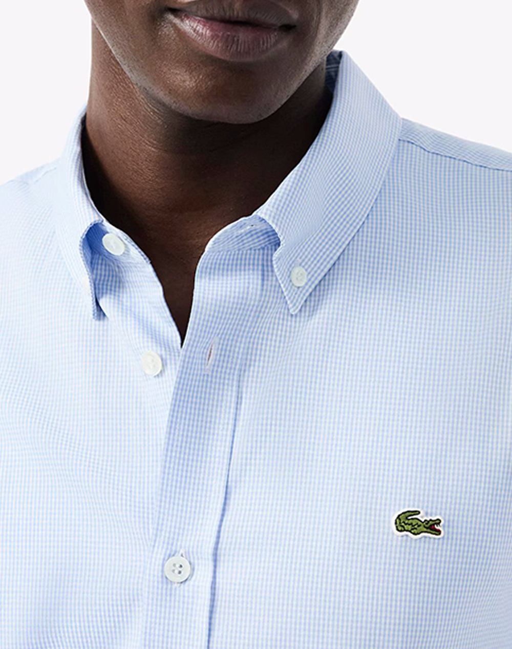 Lacoste Πουκαμισο Μμ Shirt Ls 3Ch2433-Marine Lightblue ανδρικά ρούχα πουκάμισα Politikos Shop Πολιτικός