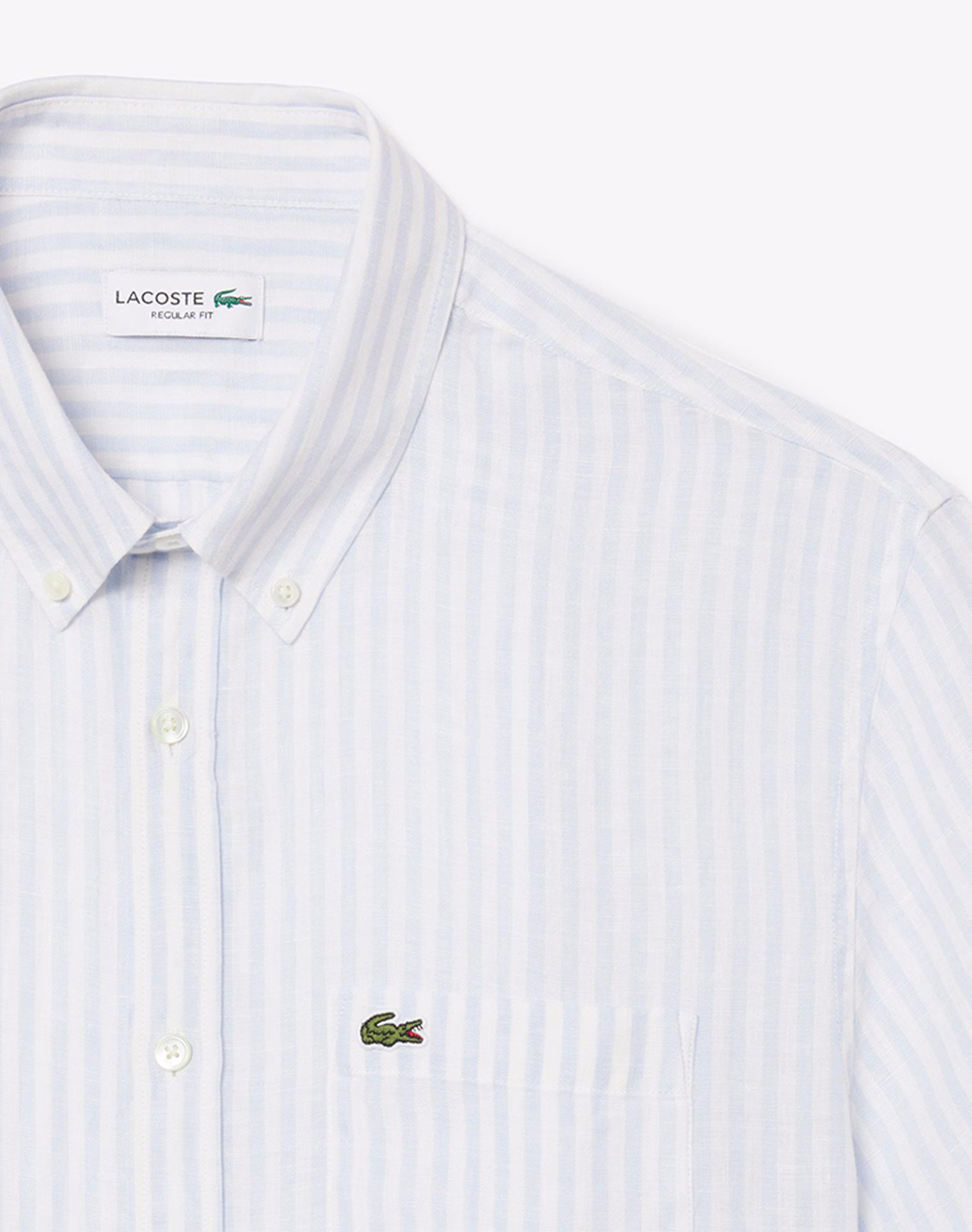 Lacoste Πουκαμισο Κμ Shirt Ss 3Ch8061-29I Lightblue ανδρικά ρούχα πουκάμισα Politikos Shop Πολιτικός