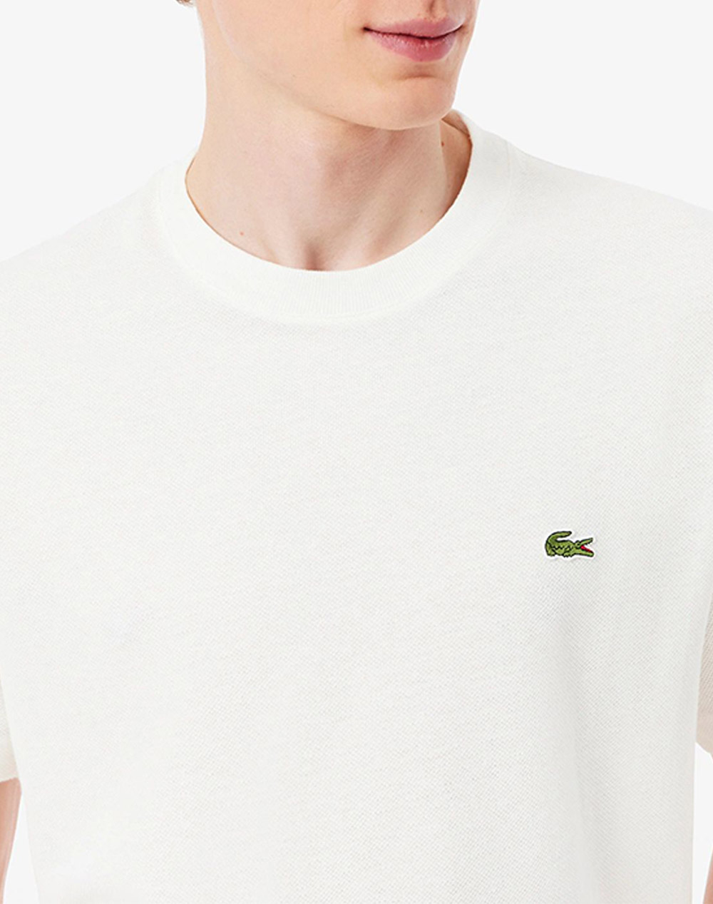 Lacoste Μπλούζα Κμ Tee-Shirt Ss 3Th0629-70V Offwhite ανδρικά ρούχα μπλούζες T-Shirt Politikos Shop Πολιτικός