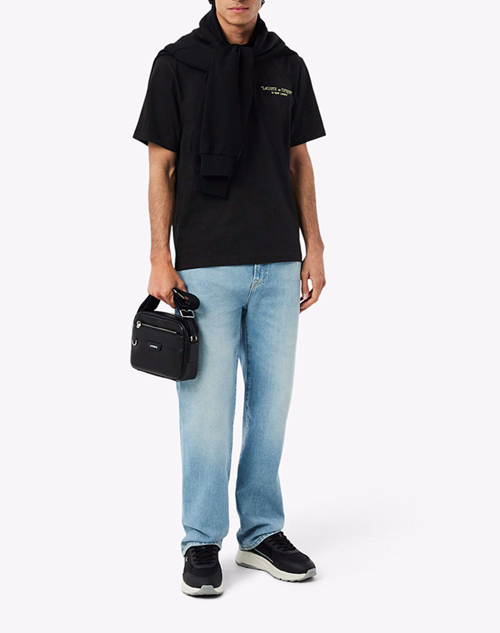 Lacoste Μπλούζα Κμ 3Th1425-031 Black ανδρικά ρούχα μπλούζες T-Shirt Politikos Shop Πολιτικός