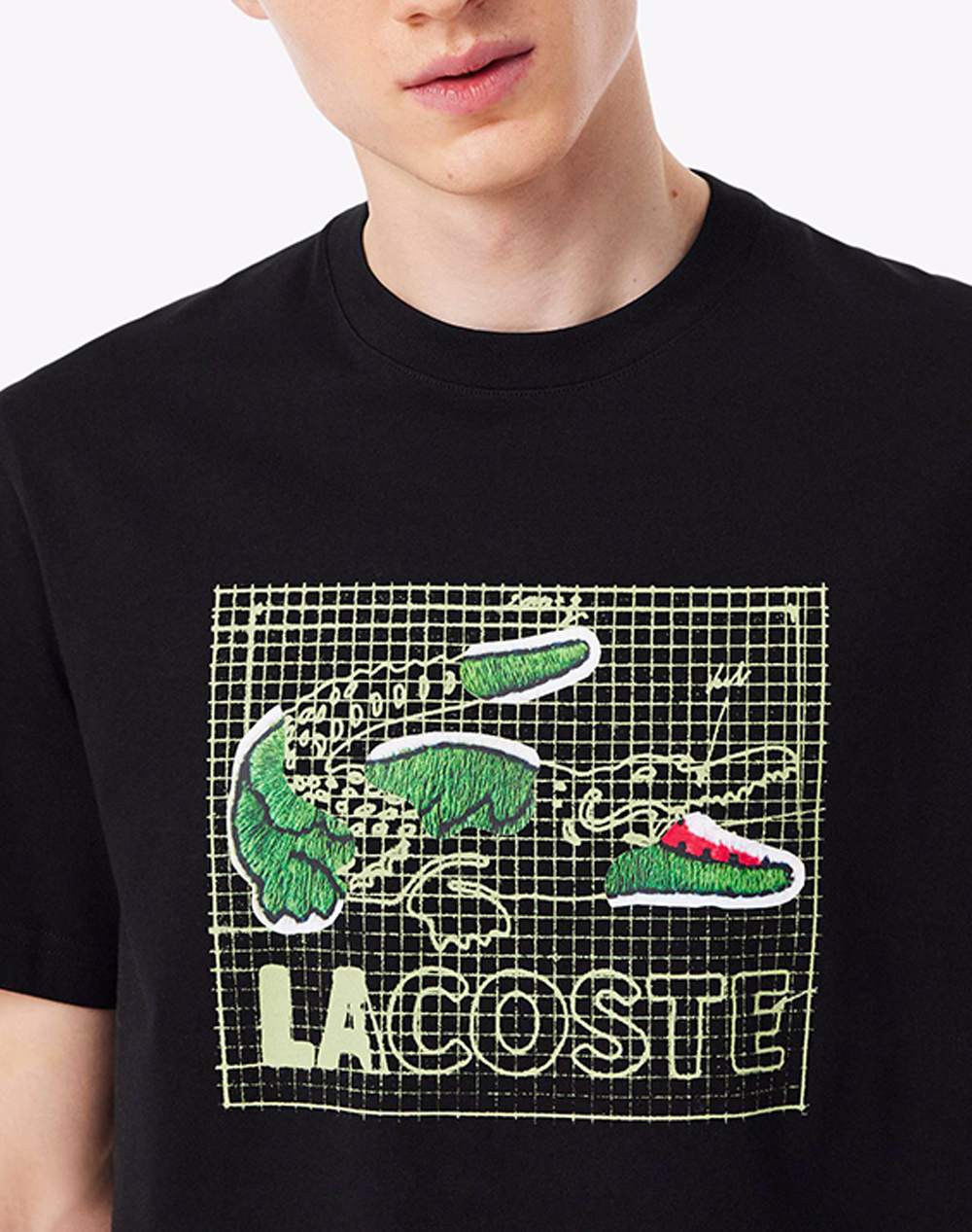 Lacoste Μπλούζα Κμ 3Th1446-031 Black ανδρικά ρούχα μπλούζες T-Shirt Politikos Shop Πολιτικός