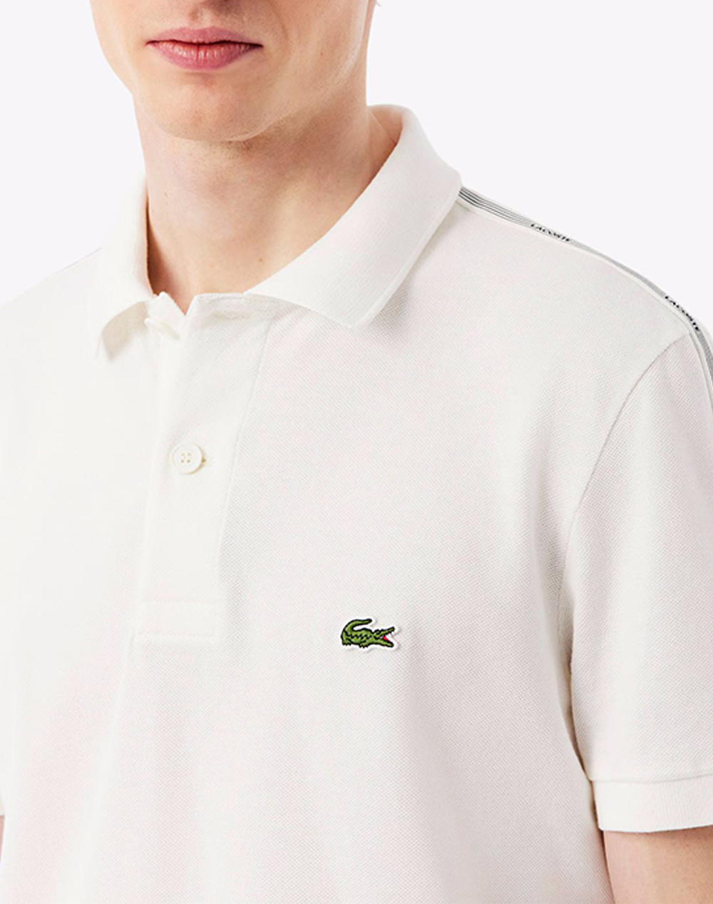 Lacoste Μπλούζα Πολο Κμ Polo Ss 3Ph0897-70V Offwhite ανδρικά ρούχα μπλούζες Politikos Shop Πολιτικός