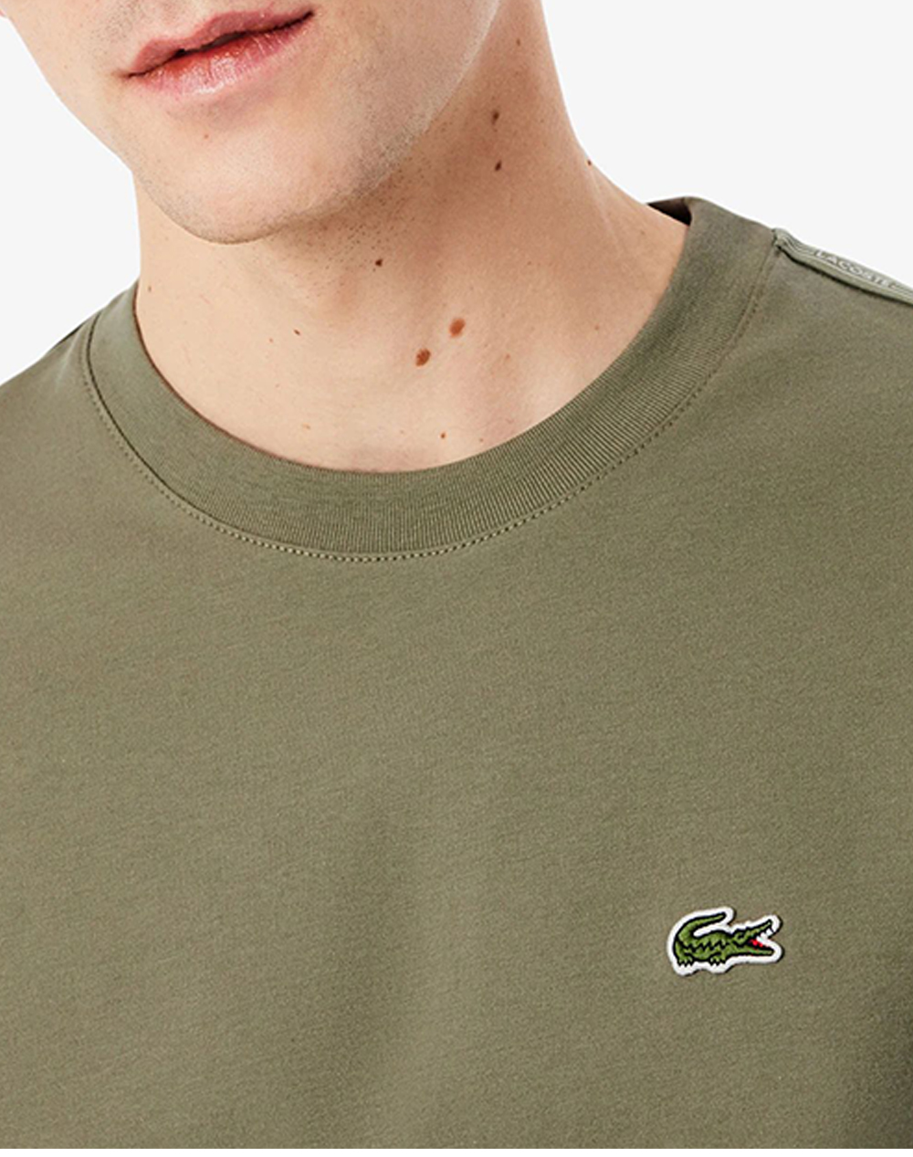 Lacoste Μπλούζα Κμ 3Th0888-Bmy Khaki ανδρικά ρούχα μπλούζες T-Shirt Politikos Shop Πολιτικός