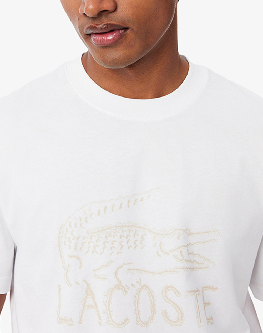 Lacoste Μπλούζα Κμ Tee-Shirt Ss 3Th1427-001 White ανδρικά ρούχα μπλούζες T-Shirt Politikos Shop Πολιτικός