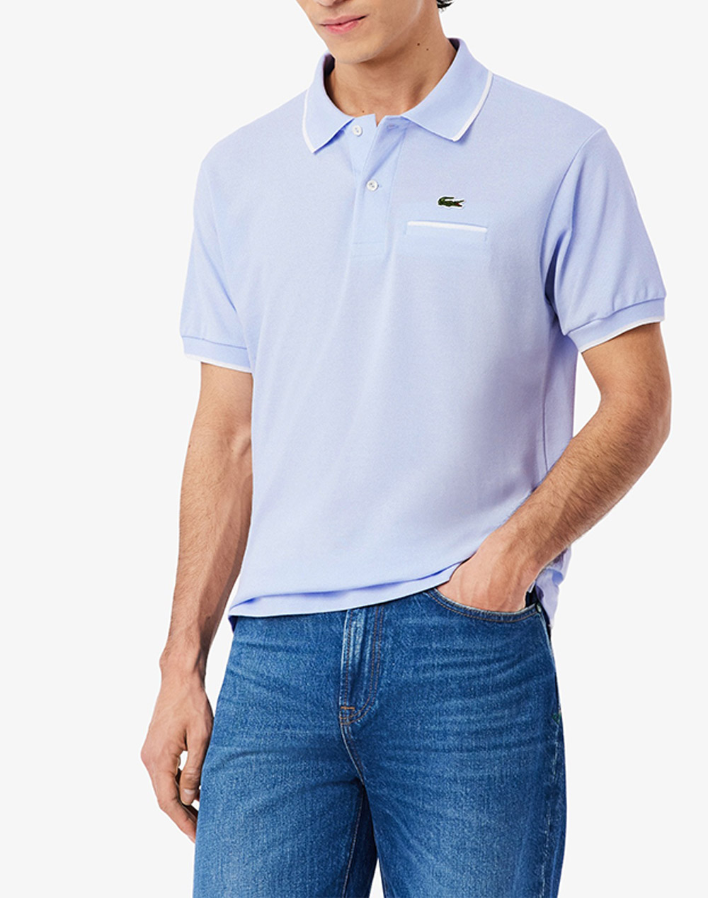 LACOSTE ΜΠΛΟΥΖΑ ΚΜ POLO SS 3PH9838-29I LightBlue