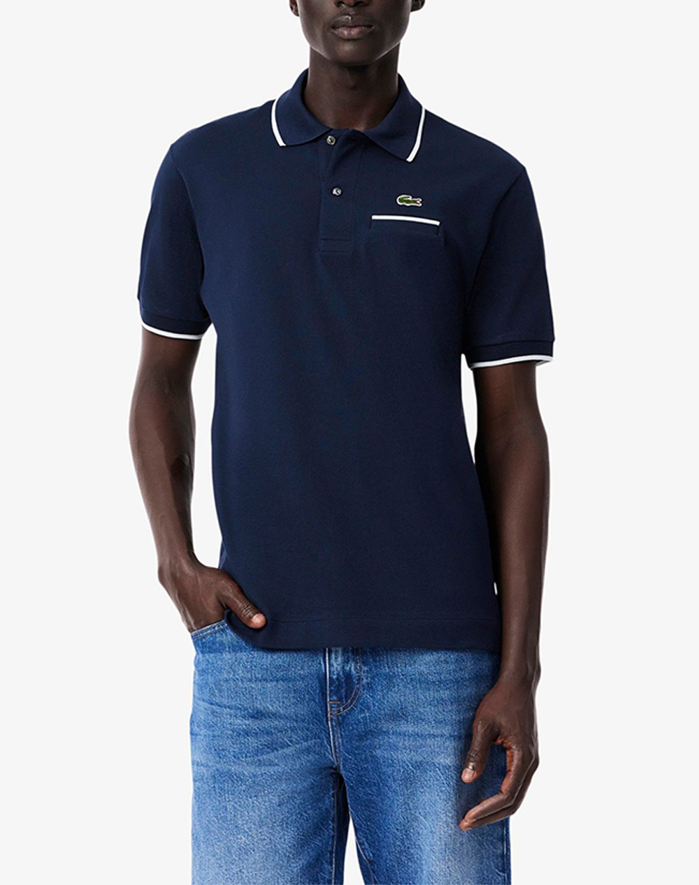 LACOSTE ΜΠΛΟΥΖΑ ΚΜ POLO SS 3PH9838-HHW NavyBlue