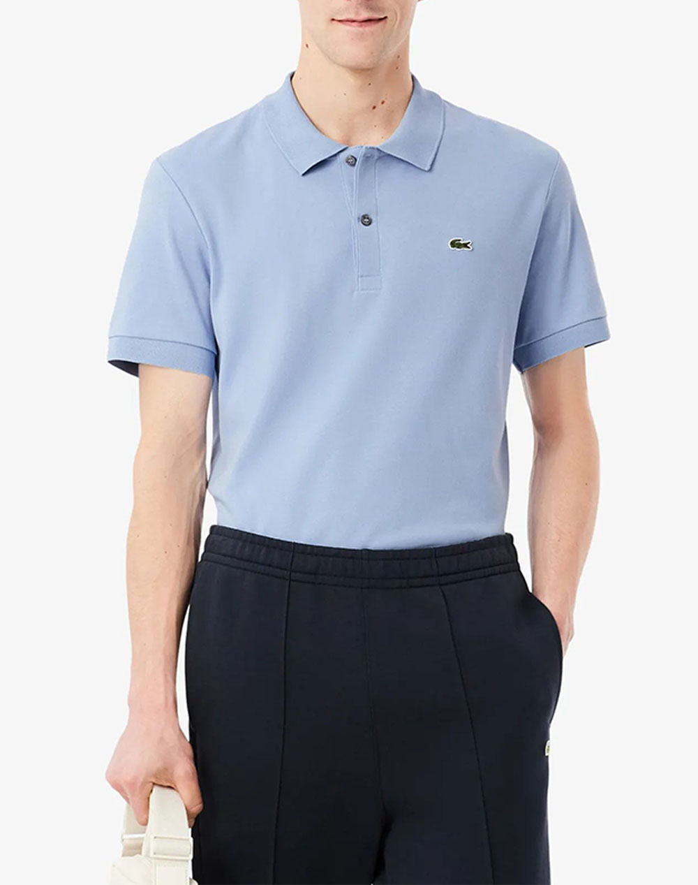 LACOSTE ΜΠΛΟΥΖΑ ΚΜ SHORT SLEEVED RIBBED COLLAR SHIRT 3DH2050-AEY BlueViolet