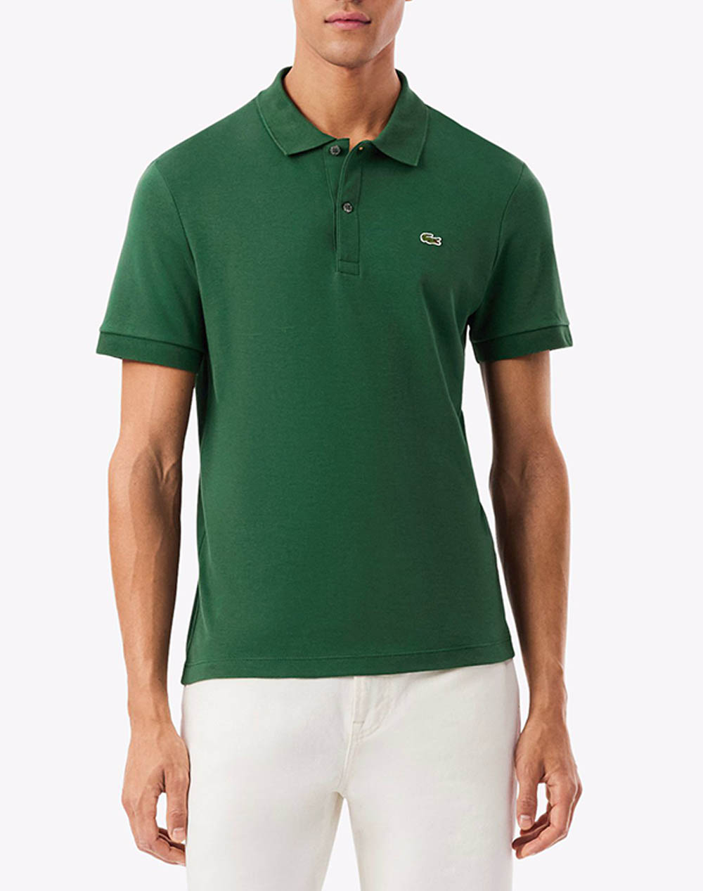 LACOSTE ΜΠΛΟΥΖΑ ΚΜ SHORT SLEEVED RIBBED COLLAR SHIRT 3DH2050-132 Green