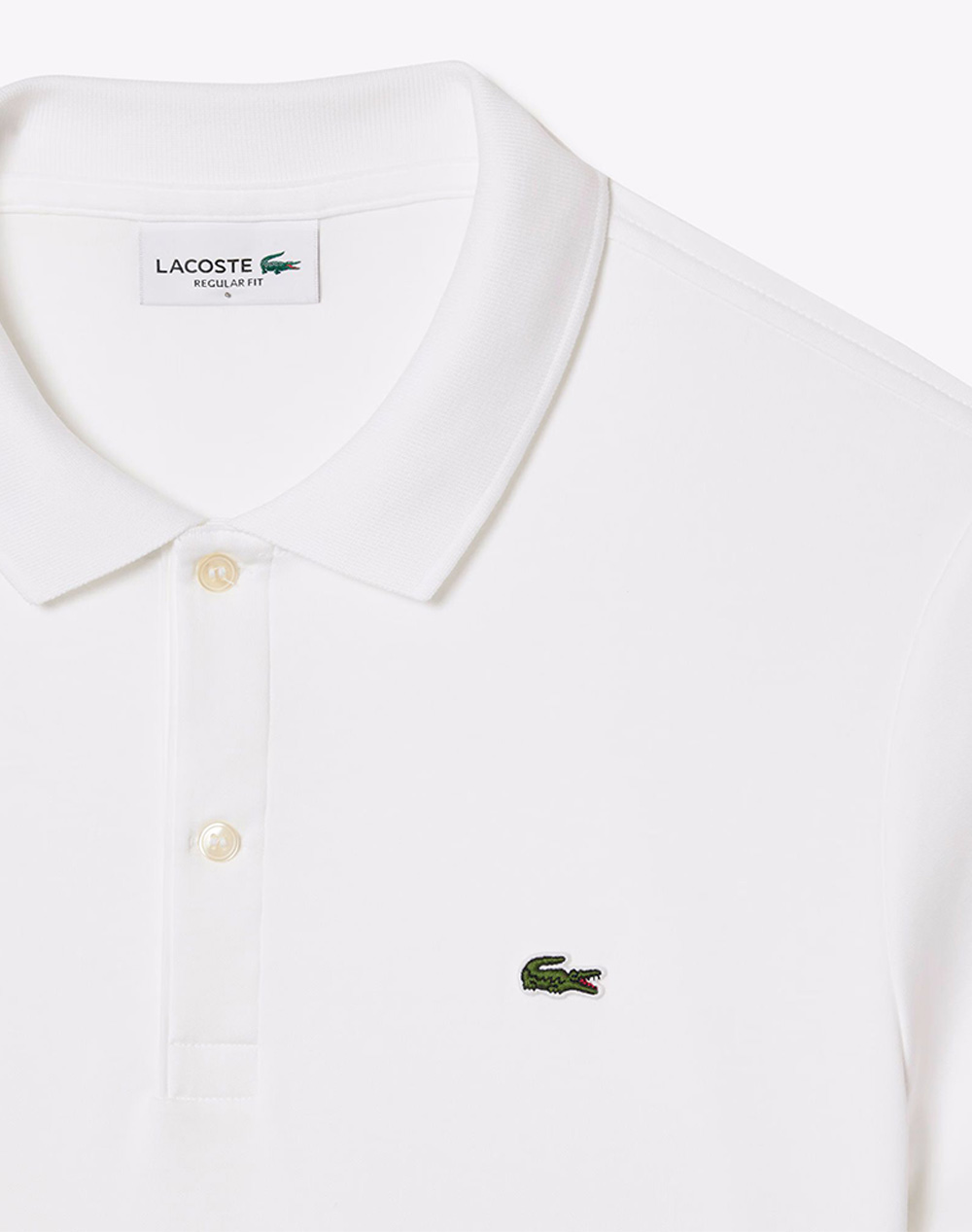 Lacoste Μπλούζα Κμ Short Sleeved Ribbed Collar Shirt 3Dh2050-001 White ανδρικά ρούχα μπλούζες Polo Politikos Shop Πολιτικός