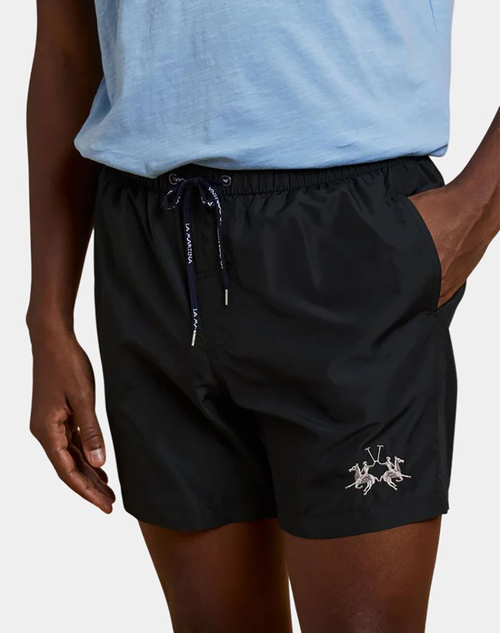 La Martina Μαγιώ Man Swimsuit Nylon 3Lmmcm001-09999 Black ανδρικά ρούχα μαγιό Σορτς Politikos Shop Πολιτικός