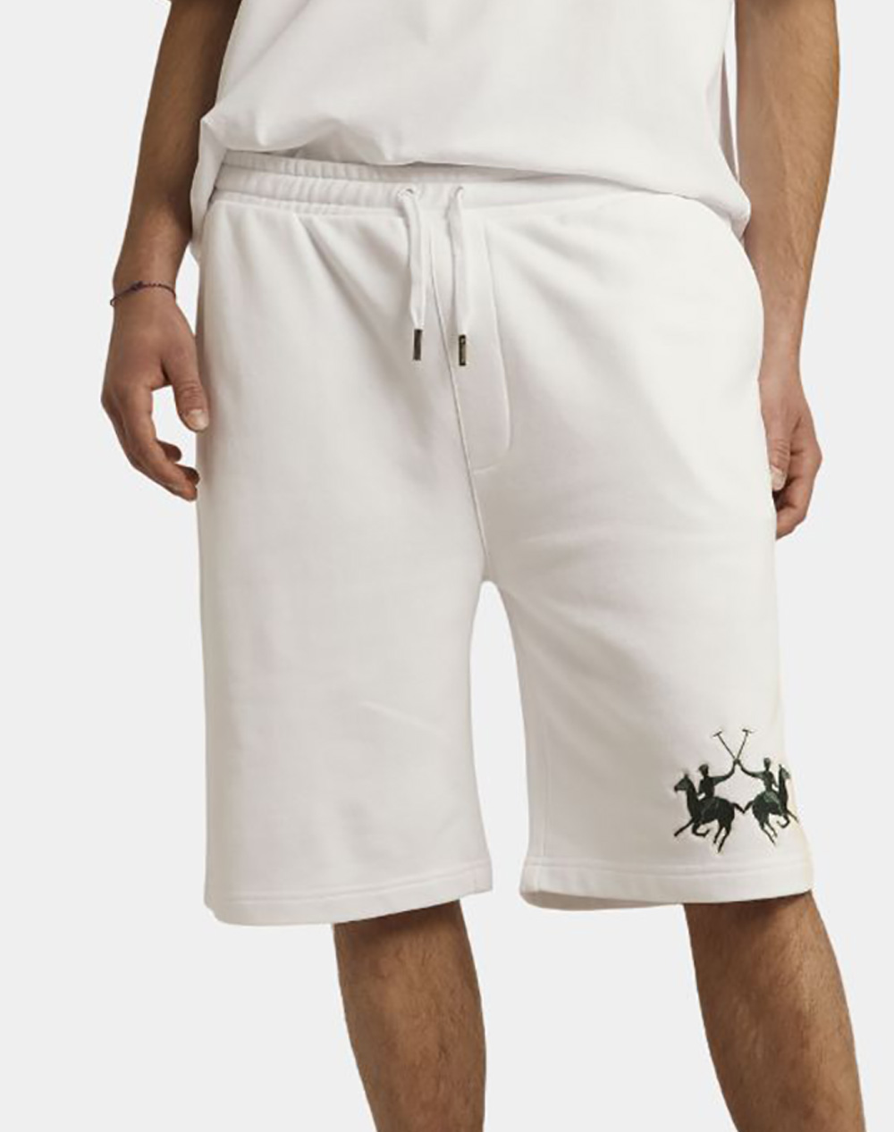 LA MARTINA ΒΕΡΜΟΥΔΑ MAN BERMUDA DIAGONAL FRENCH TE 3LMMCB003-00001 White